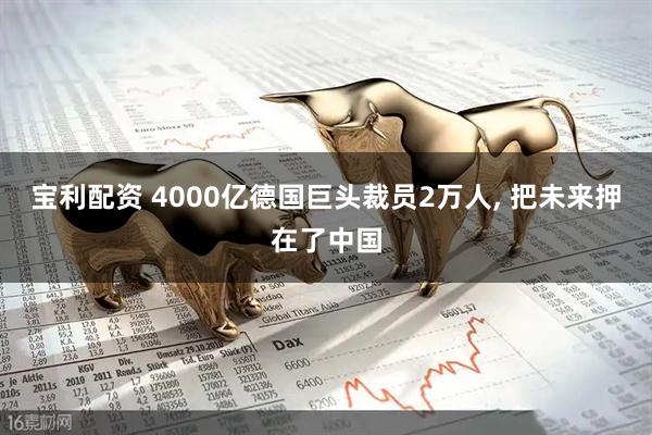 宝利配资 4000亿德国巨头裁员2万人, 把未来押在了中国